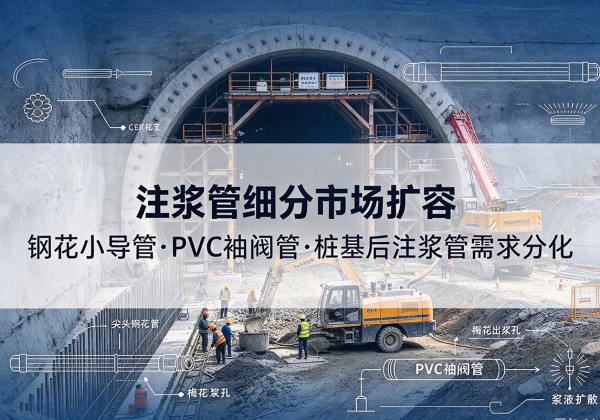 田林注浆管细分市场扩容，隧道钢花小导管、PVC 袖阀管、桩基后注浆管需求分化